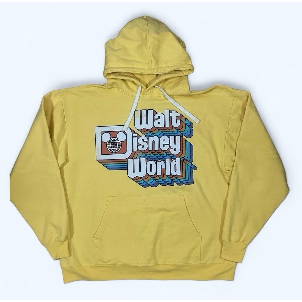 DISNEY WORLD HOODIE LARGE YELLOW LONG SLEEVE